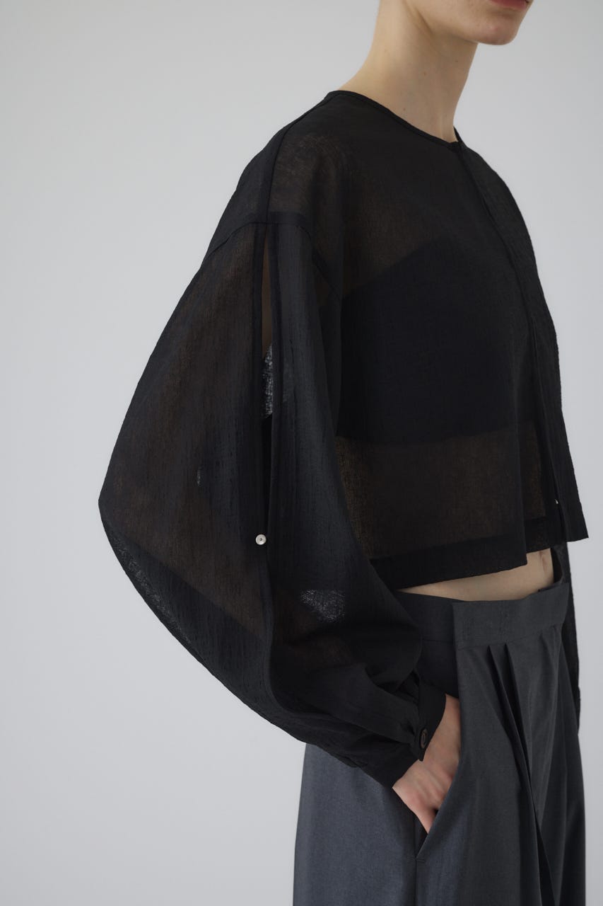【RESTOCK PRE ORDER】Open sleeve sheer SH BLK FREE
