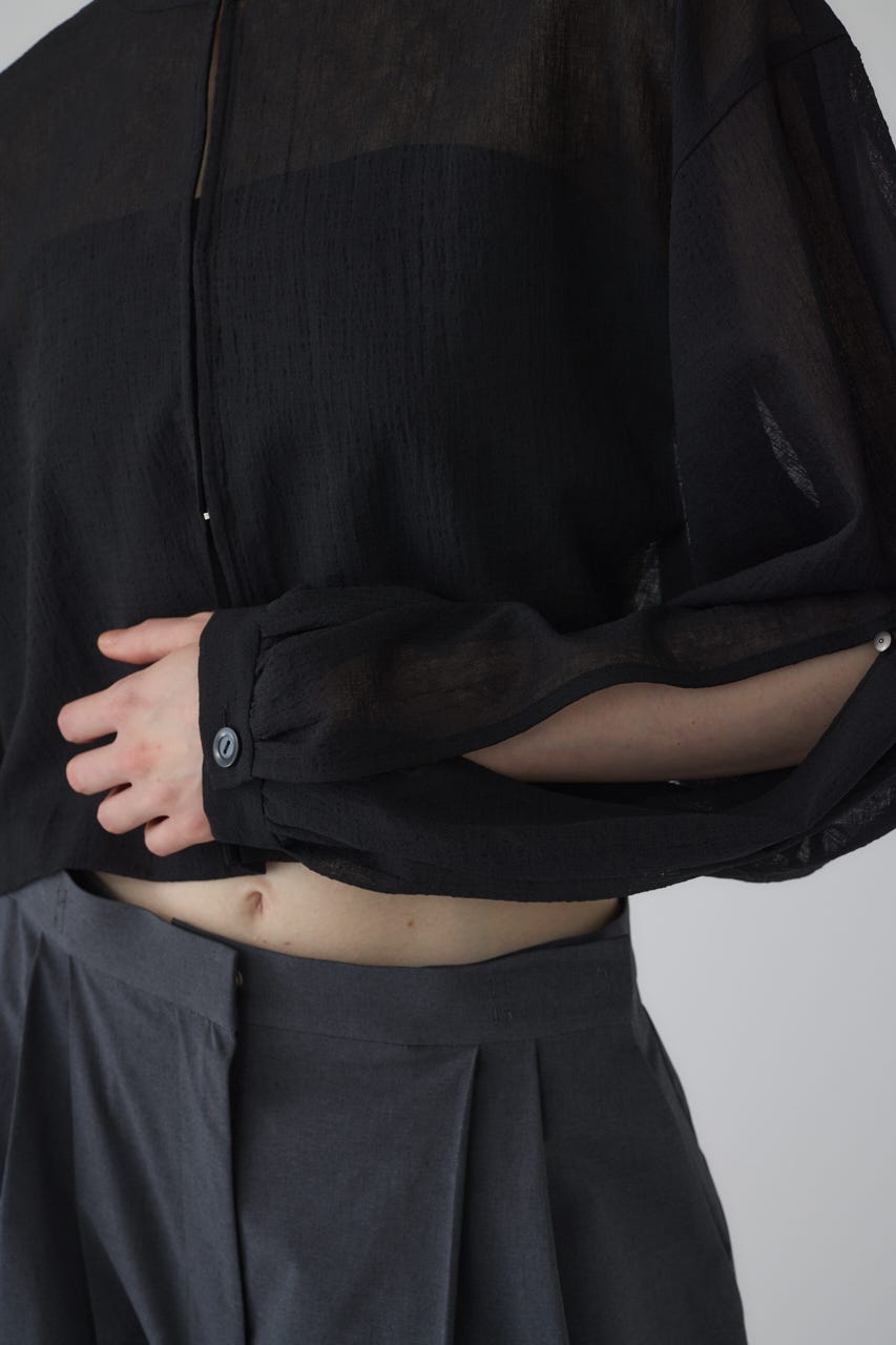【RESTOCK PRE ORDER】Open sleeve sheer SH BLK FREE