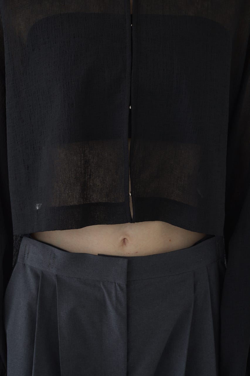 【RESTOCK PRE ORDER】Open sleeve sheer SH BLK FREE