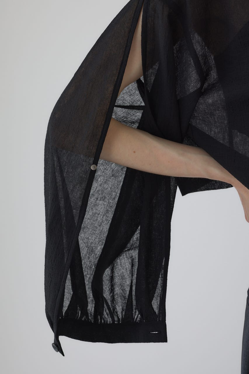 【RESTOCK PRE ORDER】Open sleeve sheer SH BLK FREE
