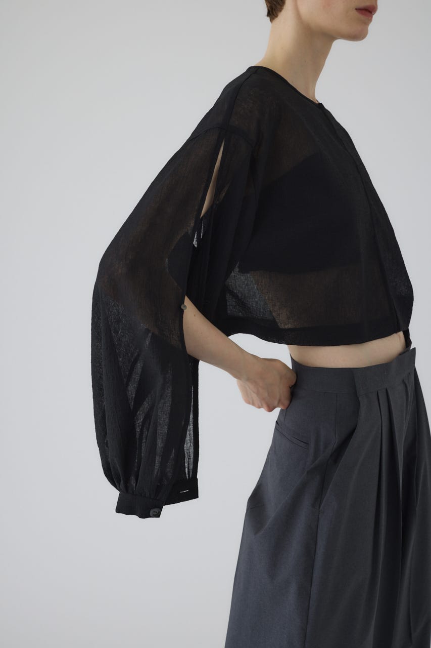 【RESTOCK PRE ORDER】Open sleeve sheer SH BLK FREE