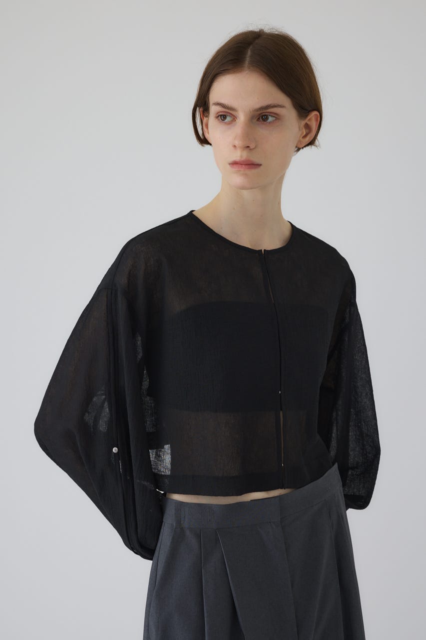 【RESTOCK PRE ORDER】Open sleeve sheer SH BLK FREE