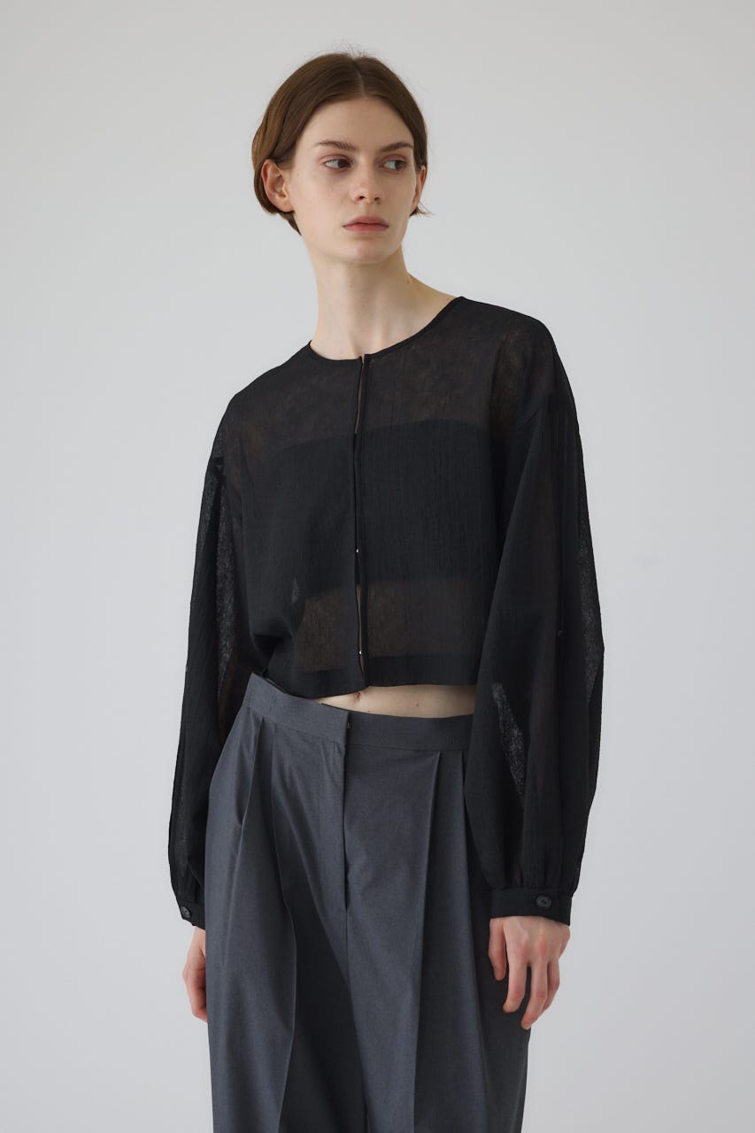 【RESTOCK PRE ORDER】Open sleeve sheer SH BLK FREE