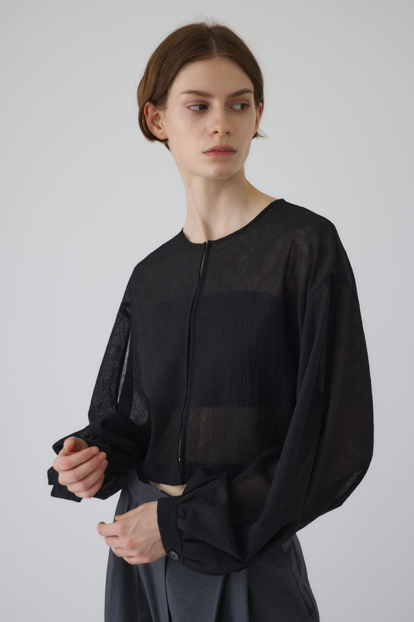 【RESTOCK PRE ORDER】Open sleeve sheer SH BLK FREE