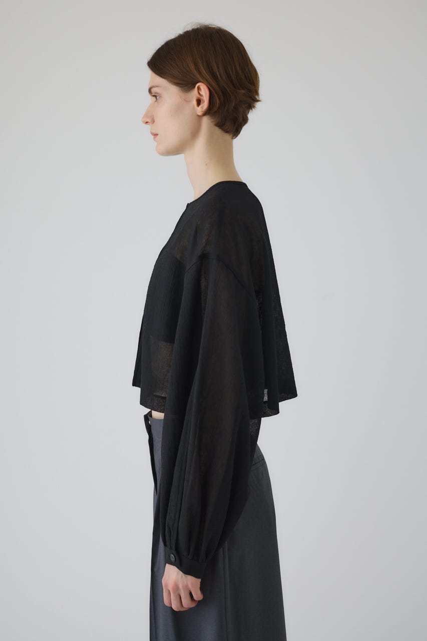 【RESTOCK PRE ORDER】Open sleeve sheer SH BLK FREE