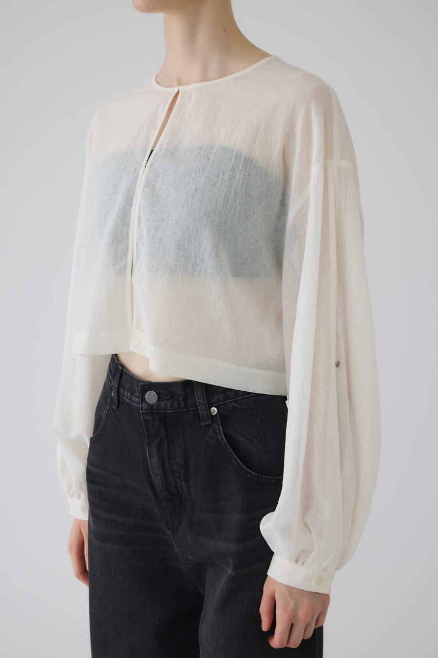 【RESTOCK PRE ORDER】Open sleeve sheer SH WHT FREE