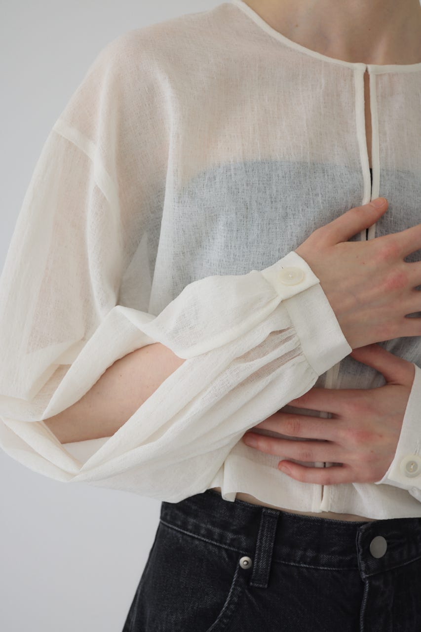 【RESTOCK PRE ORDER】Open sleeve sheer SH WHT FREE
