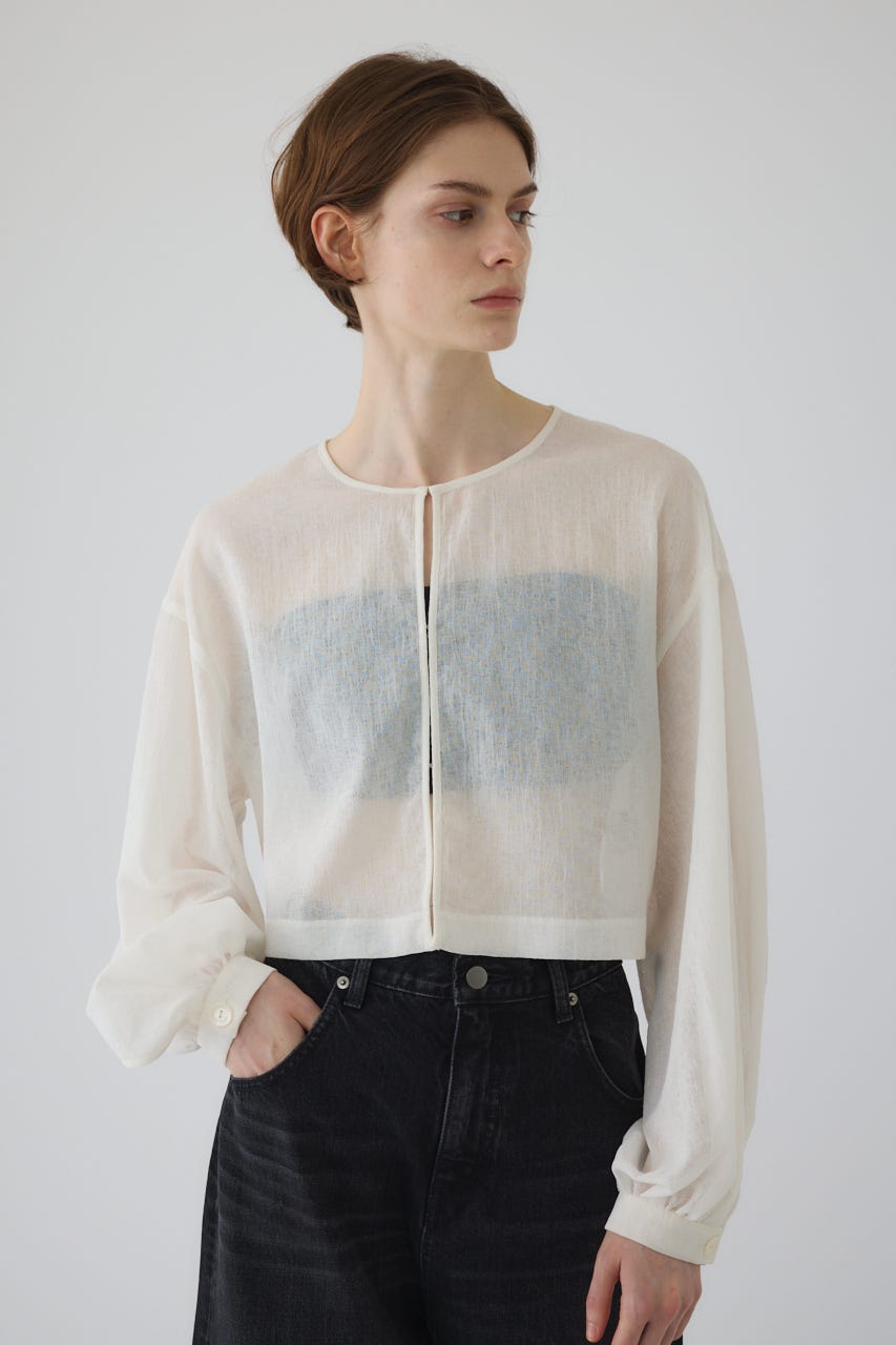 【RESTOCK PRE ORDER】Open sleeve sheer SH WHT FREE