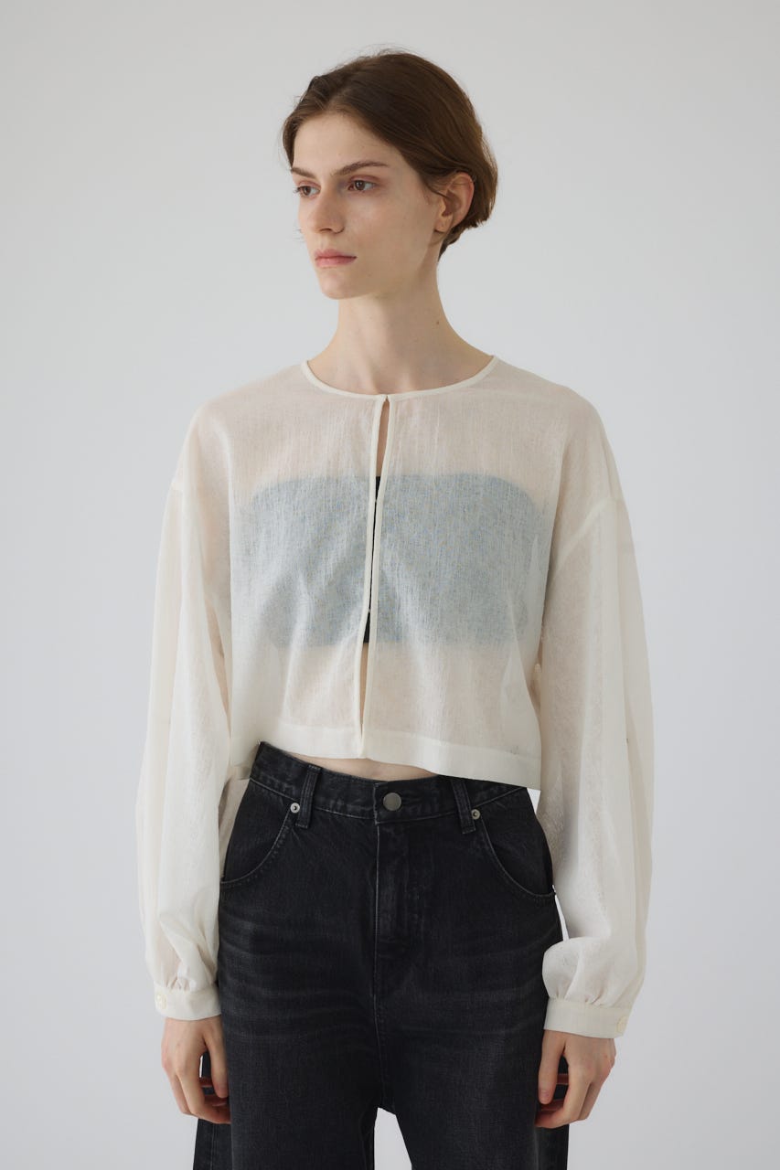 【RESTOCK PRE ORDER】Open sleeve sheer SH WHT FREE