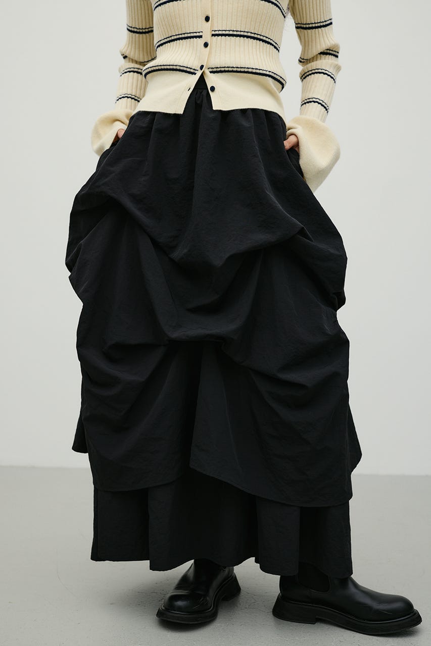 ランダムタックフレアスカート BLK S