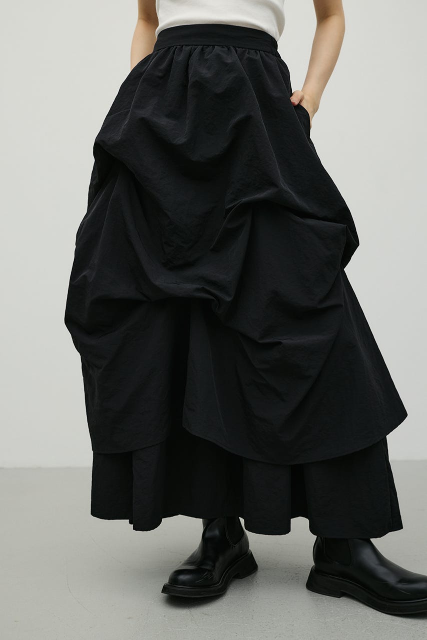 ランダムタックフレアスカート BLK S