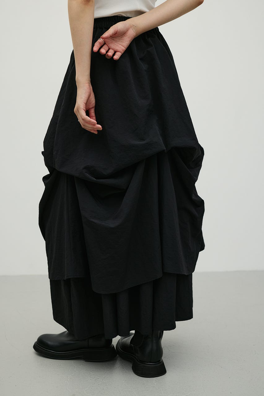 ランダムタックフレアスカート BLK S