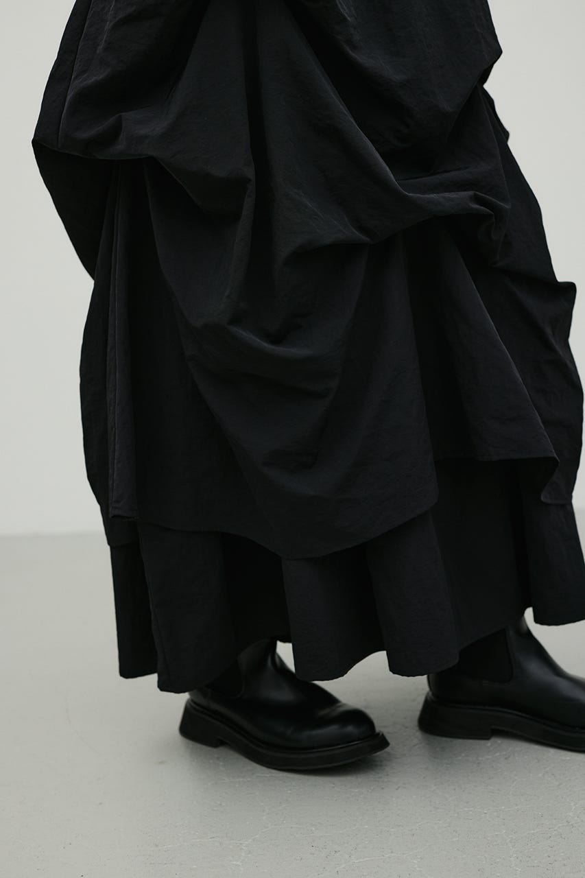 ランダムタックフレアスカート BLK S
