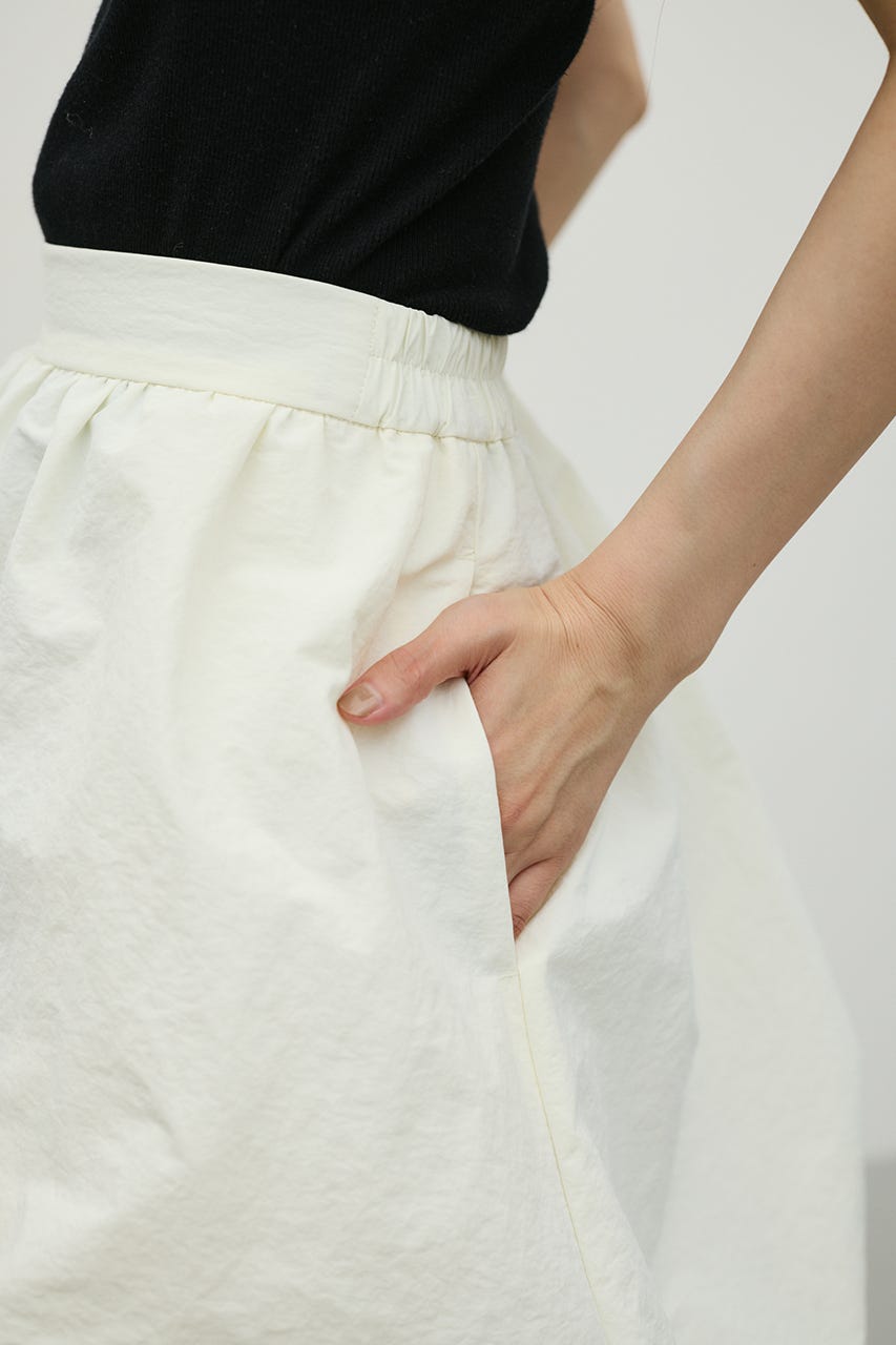 ランダムタックフレアスカート WHT S