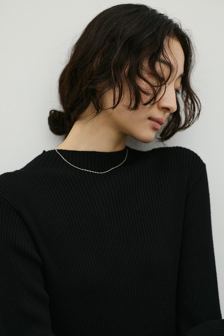 ハイネックコンビネーションワンピース BLK S