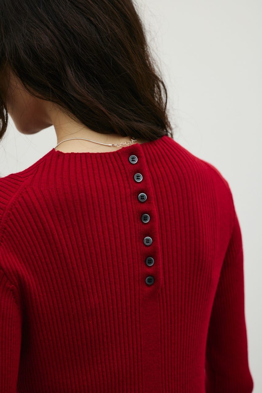 ハイネックコンビネーションワンピース RED S