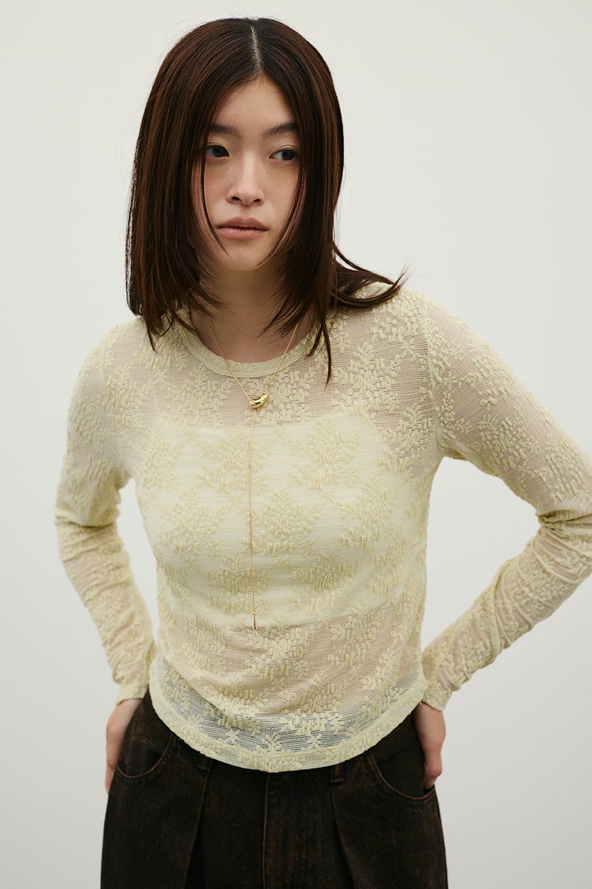 ジャガードレースカットトップ MINT FREE