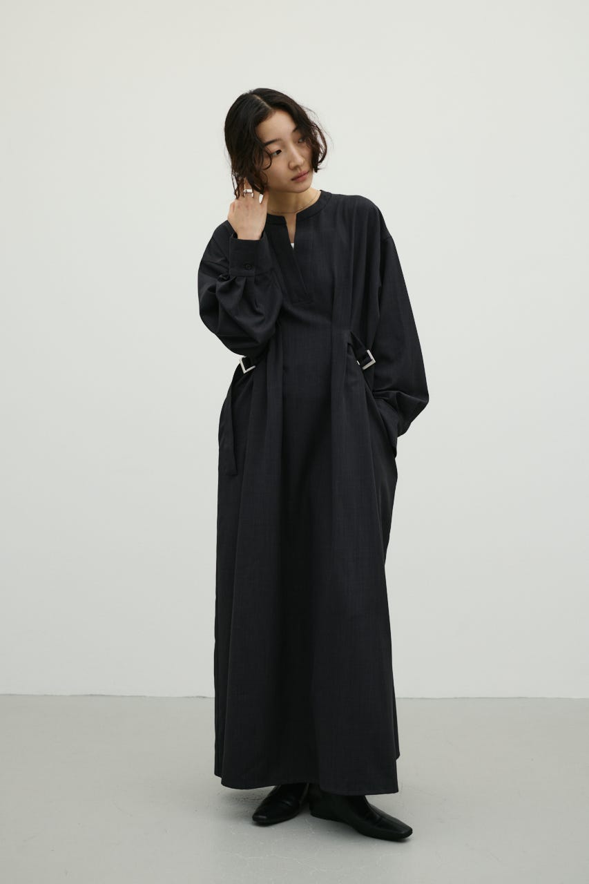 サイドバックルロングスリーブワンピース C.GRY S