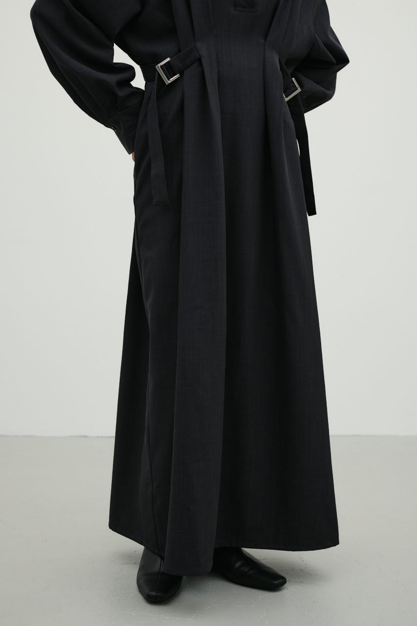 サイドバックルロングスリーブワンピース C.GRY S