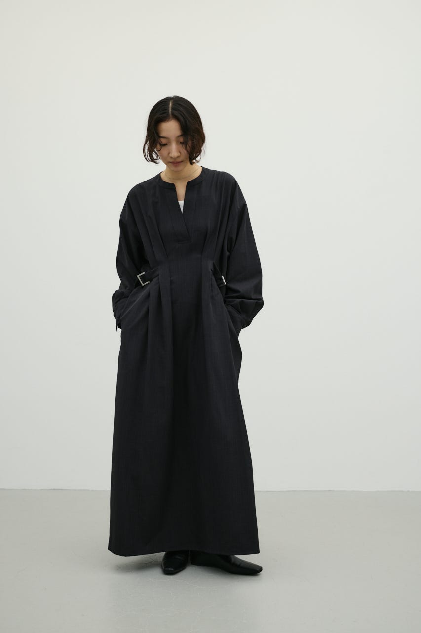 サイドバックルロングスリーブワンピース C.GRY S
