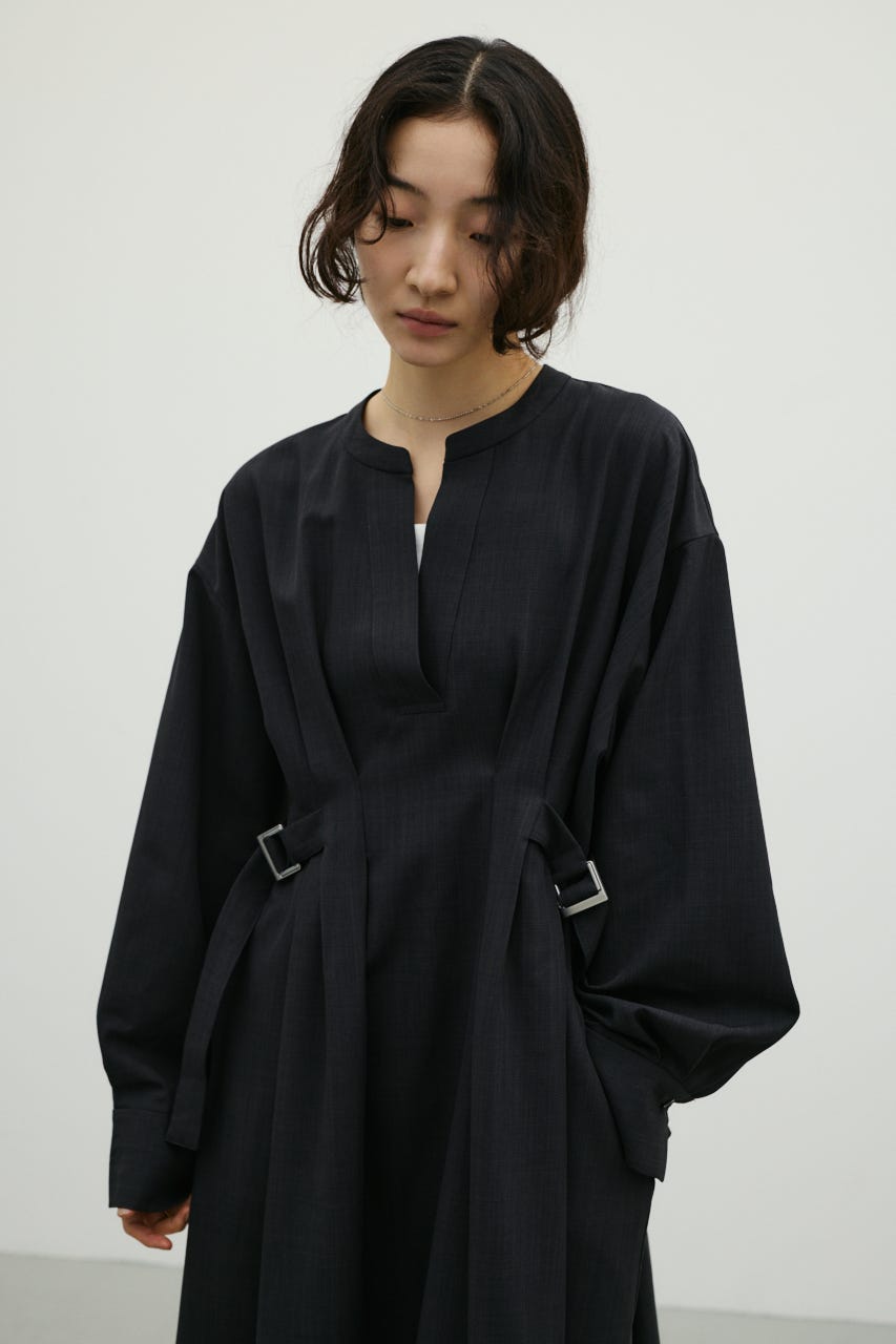 サイドバックルロングスリーブワンピース C.GRY S