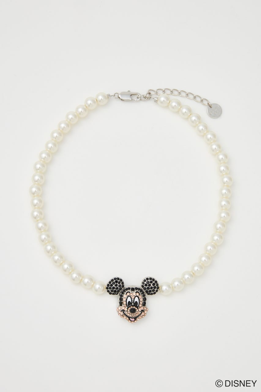 MD F/PEARL CHARM NECKLACE（MICKEY） BLK FREE