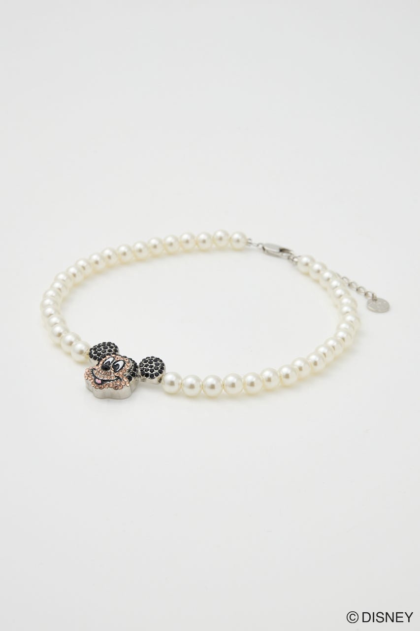 MD F/PEARL CHARM NECKLACE（MICKEY） BLK FREE