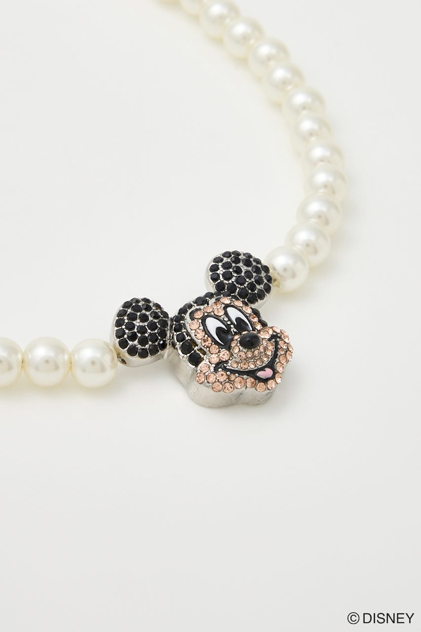 MD F/PEARL CHARM NECKLACE（MICKEY） BLK FREE