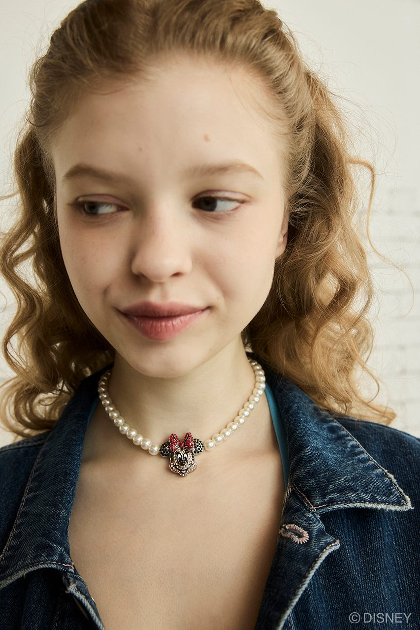 MD F/PEARL CHARM NECKLACE（MINNIE） RED FREE