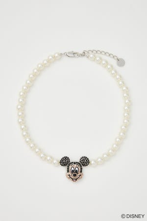 MD F/PEARL CHARM NECKLACE（MICKEY）