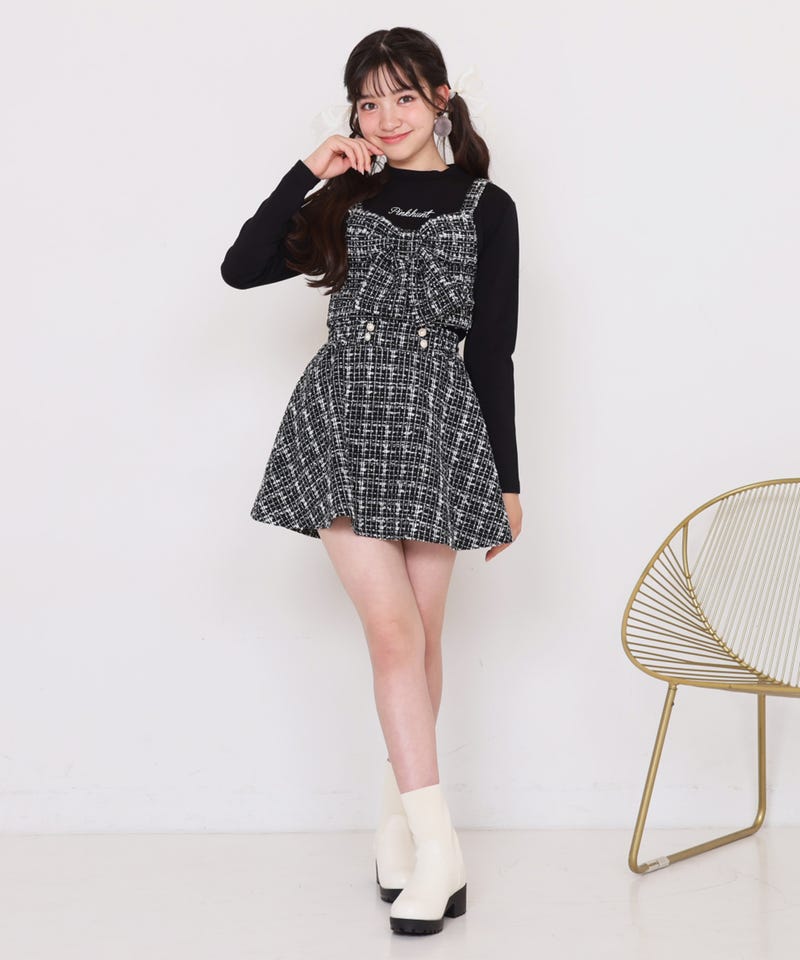 5/18一部再販 40%OFF SALE PINKHUNT リボンビスチェ付きロンT 1157K