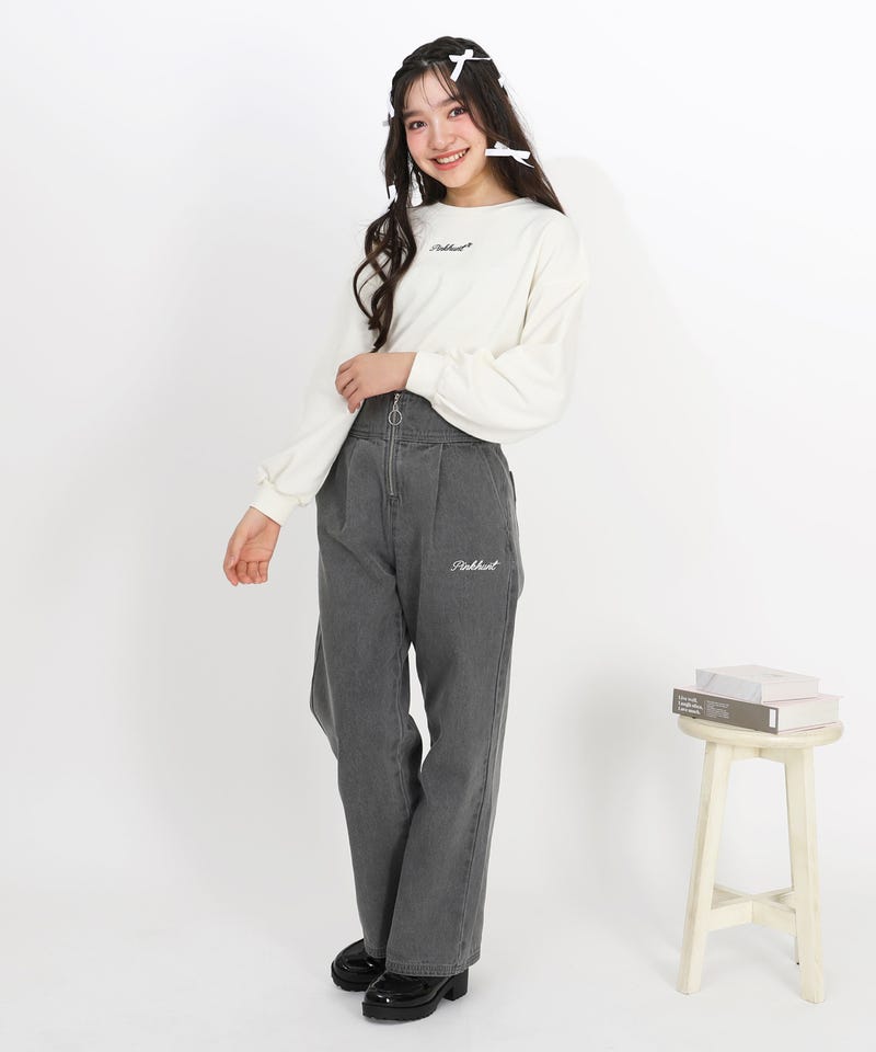 6/19一部再販 6/18～20%OFF SALE PINKHUNT リボンポケットデニムロング