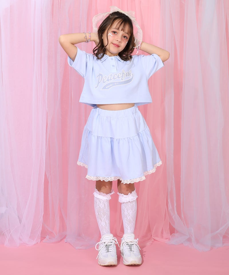6/10一部再販 6/4～50%OFF SALE ポロ×チュールスカートセットアップ