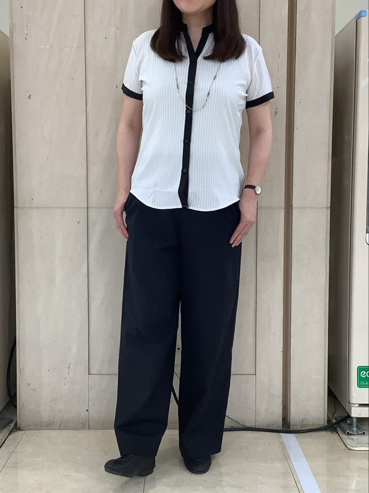 吸水速乾】【COFREX】 配色 スキッパー衿 ブラウス 半袖 レディース