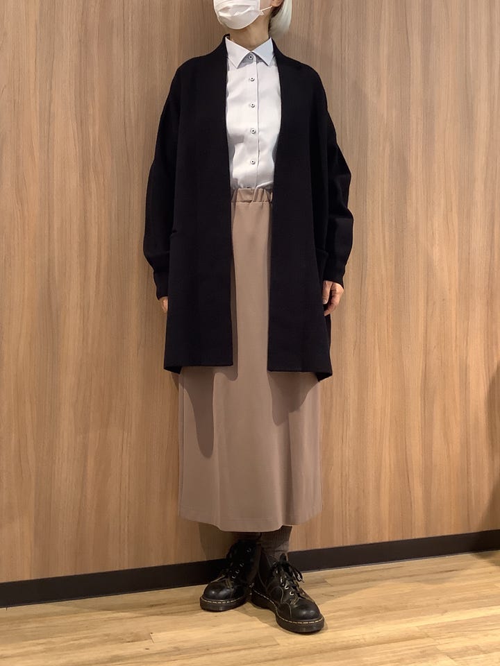 超形態安定】 ワイド 長袖 形態安定 綿100% レディースシャツ(S グレー