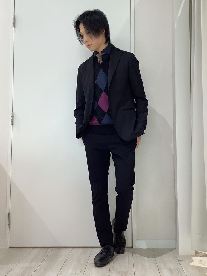 Scye デビッドアンドジョンアンダーソン フリル付きネイビーシャツ 長袖 40 37230.jpg