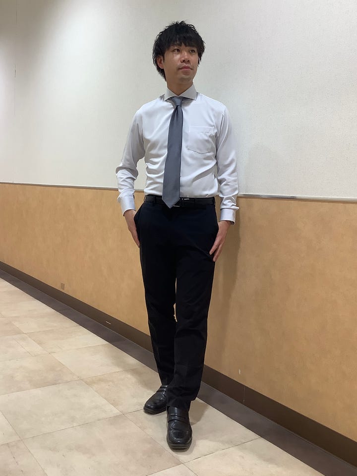 超形態安定】 ホリゾンタルワイド 長袖 形態安定 綿100% ワイシャツ