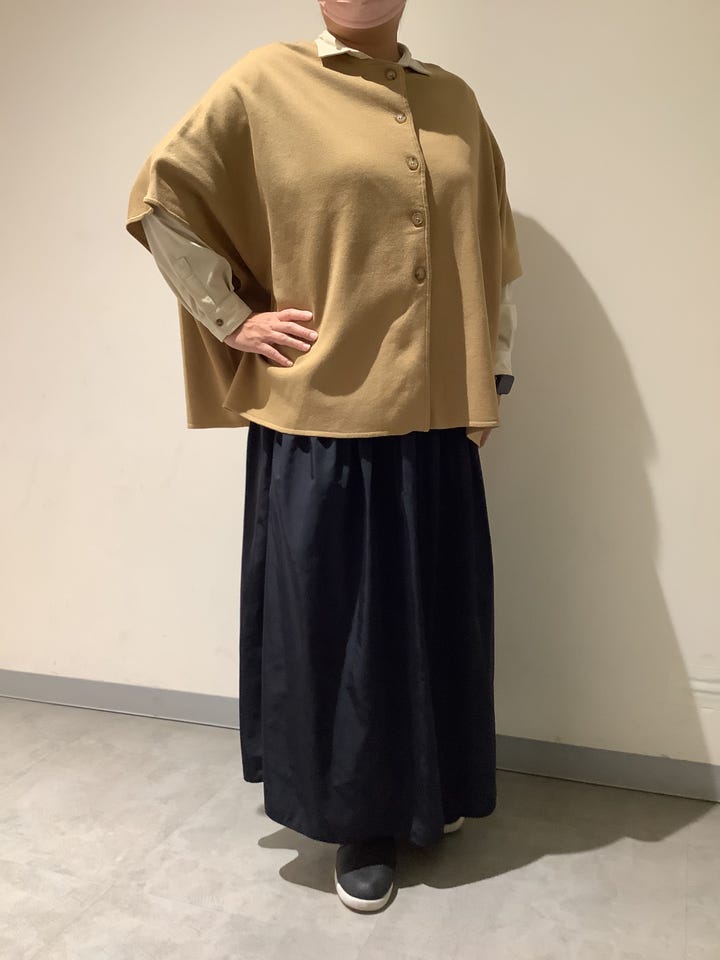 アウター ワイドシルエット ポンチョ レディース(M キャメル): 東京