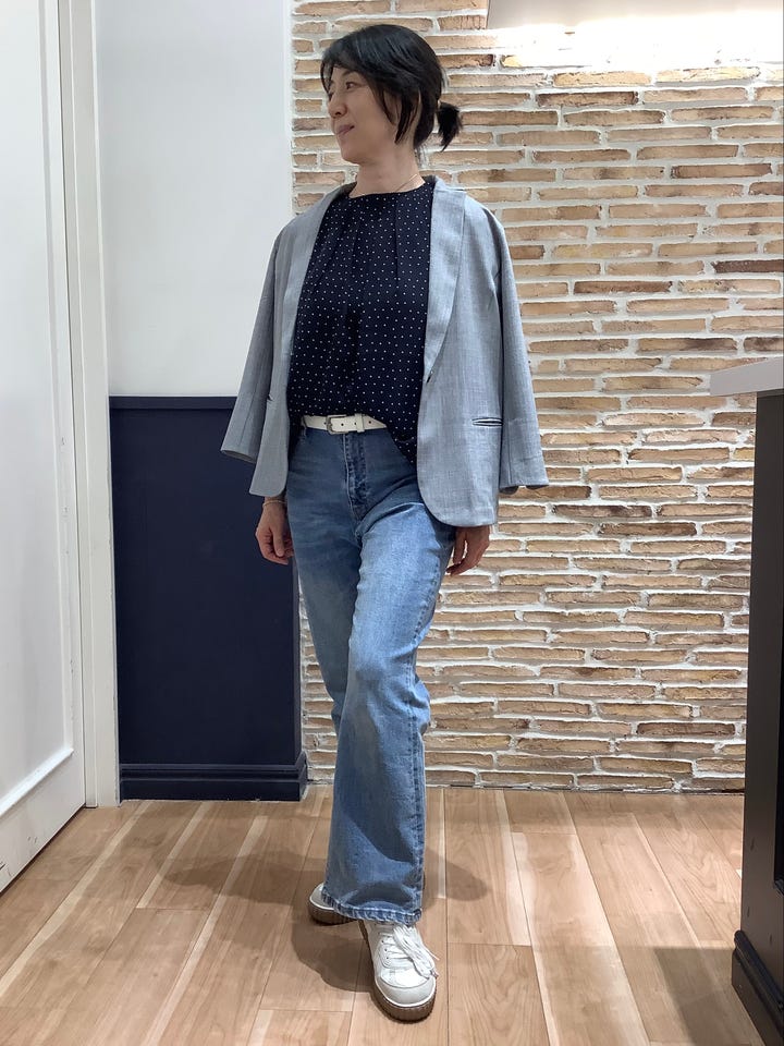 アウター 麻調ジャケット 七分袖 レディース(M グレー): 東京シャツ