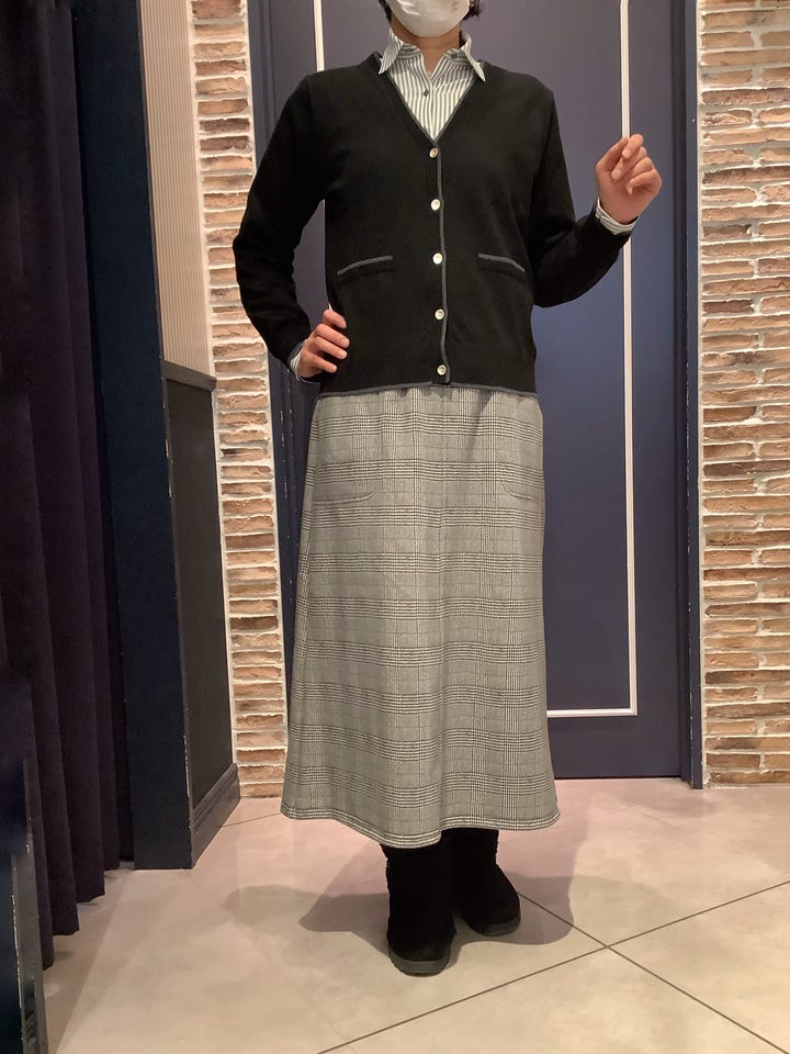 ニット アンチピリング 配色 Vネック カーディガン レディース(M