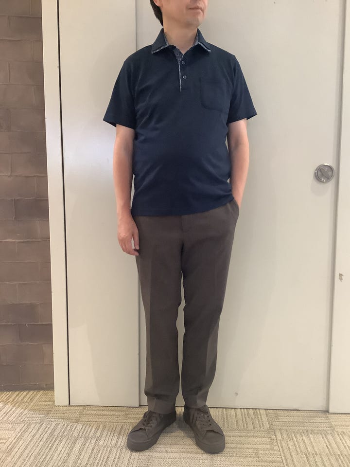 Wカラー フラワープリント ポロシャツ 半袖 メンズ(M ネイビー): 東京