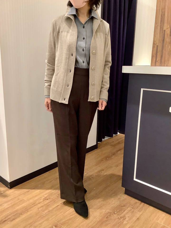 HELLO KITTY×TOKYO SHIRTS】 ワイド 長袖 形態安定 レディースシャツ(S