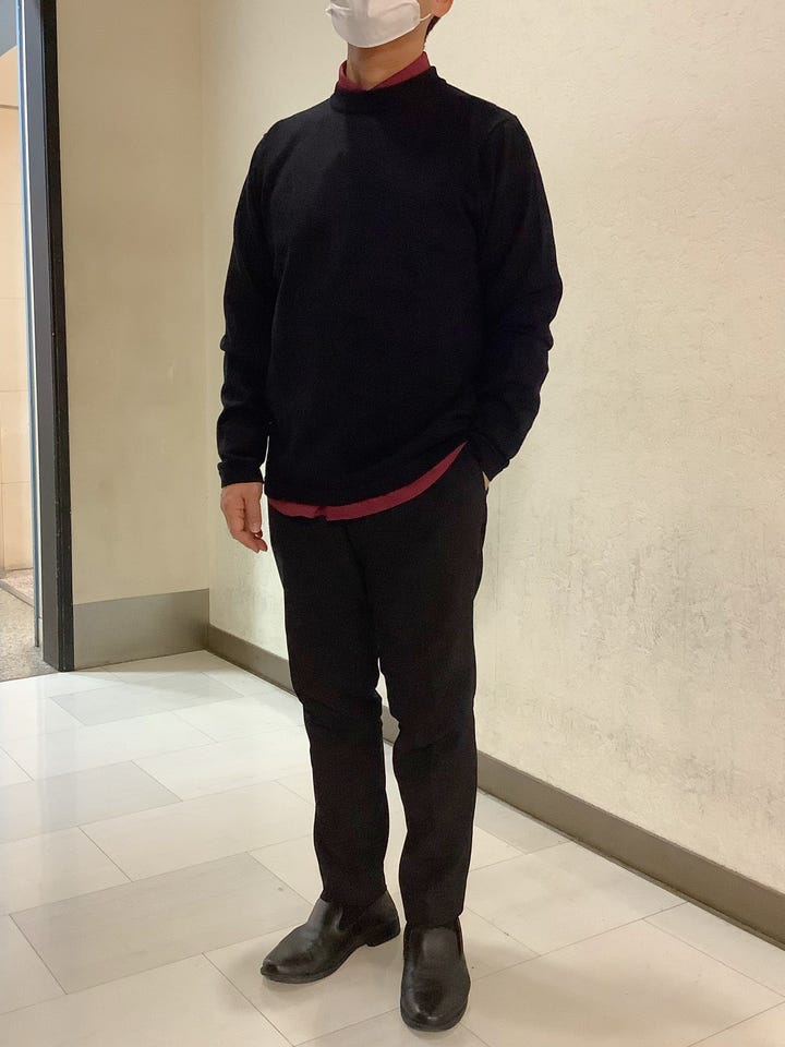 ニット シルク混 モックネック セーター メンズ(M ブラック): 東京