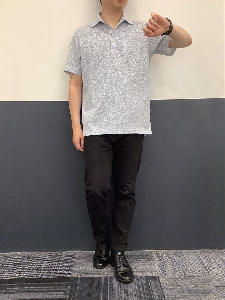 フラワー 総柄プリント ポロシャツ 半袖 メンズ(M サックス): 東京