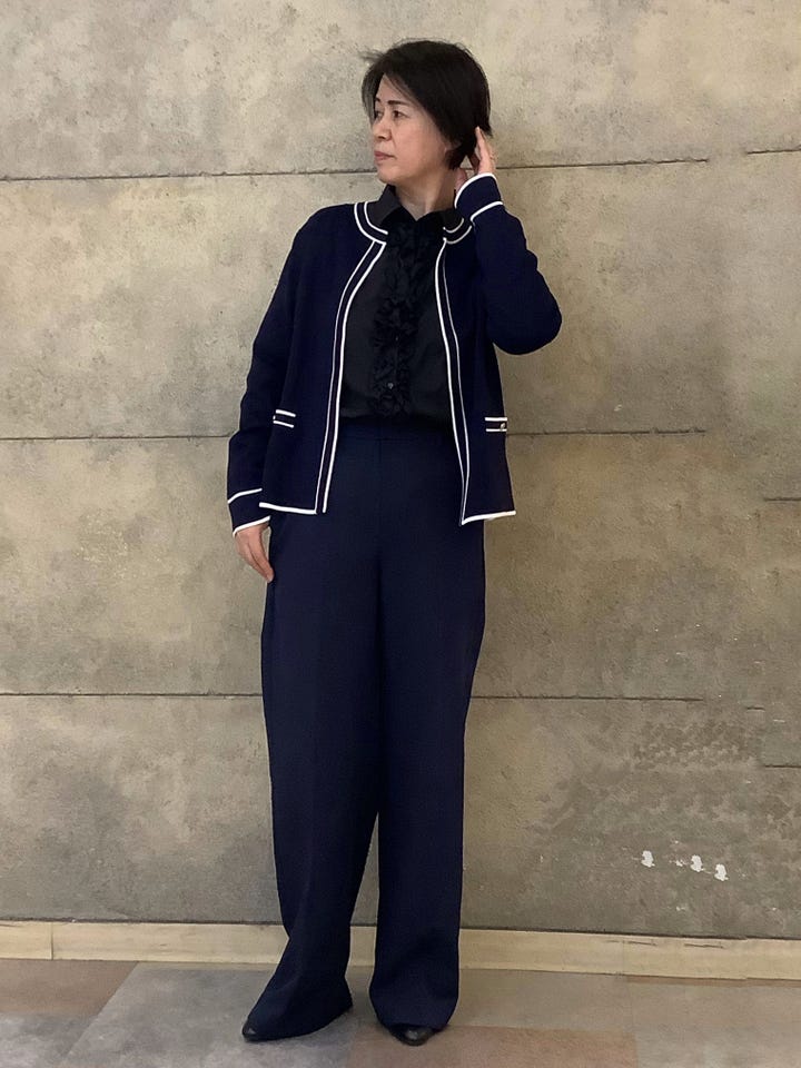 COFREX】 前立ミニフリルブラウス 長袖 レディースデザインシャツ(S