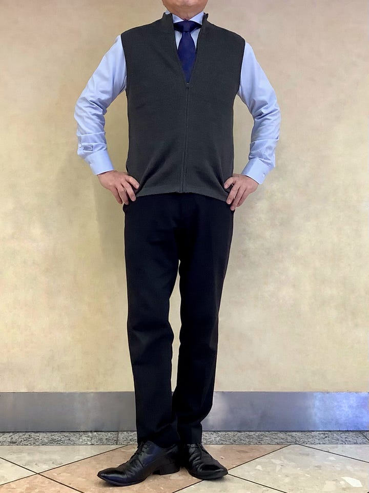 ニット フルジップ ベスト メンズ(M チャコール): 東京シャツ公式通販