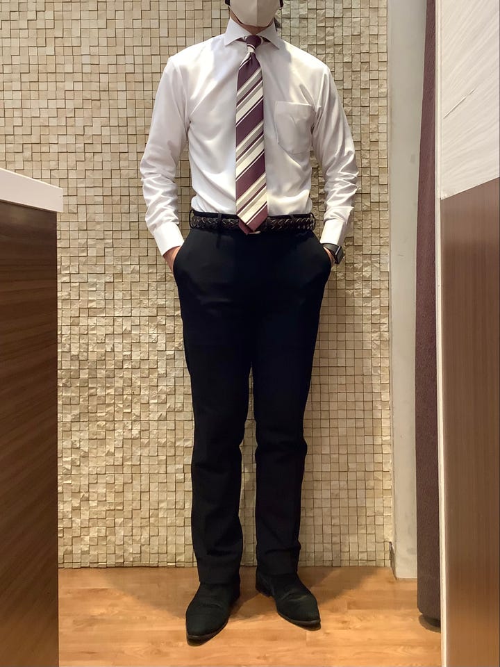 吸水速乾】【COFREX】 ホリゾンタルワイド 長袖 形態安定 ワイシャツ