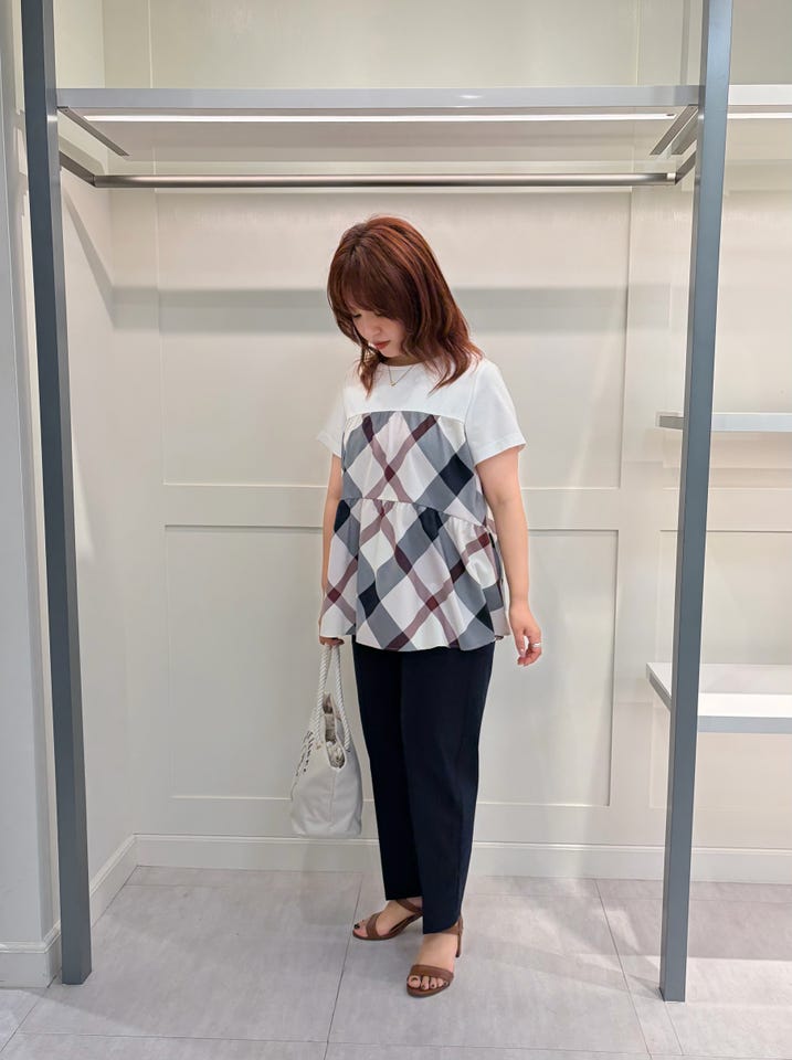 MIYANOのクレストブリッジチェックティアードコンビTシャツの投稿｜夏