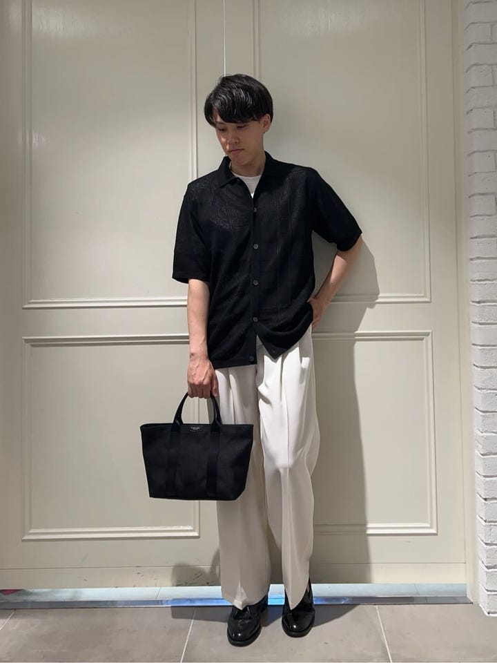 YAGIのシャドーチェックニットシャツカーディガンの投稿
