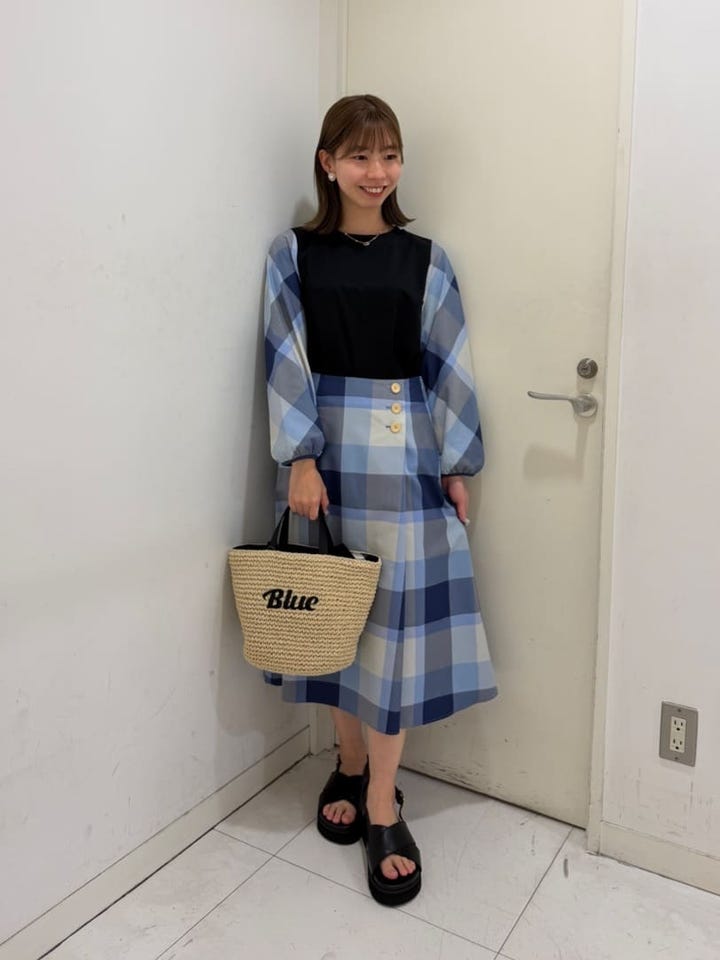 クレストブリッジチェックラップ風スカート（スカート）｜BLUE LABEL